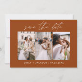 Burnt Orange QR Code Save the Date Modernes 3 Foto (Vorderseite)