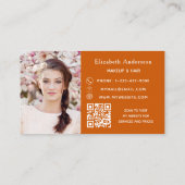 Burnt Orange QR Foto Visitenkarte (Rückseite)