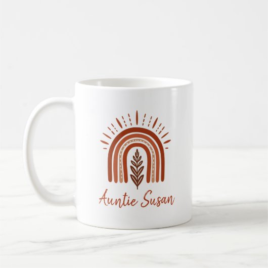 Burnt Orange Rainbow Pflanze Auntie Kaffeetasse (Links)