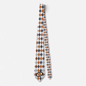 Burnt Orange Raute Pattern Game Day Neck Tie Krawatte (Vorderseite)