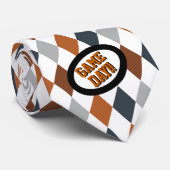 Burnt Orange Raute Pattern Game Day Neck Tie Krawatte (Gerollt)
