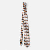 Burnt Orange Raute Pattern Game Day Neck Tie Krawatte (Rückseite)