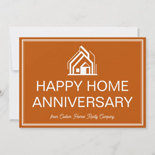 Burnt Orange Real Estate Business Custom Marketing Karte (Vorderseite)