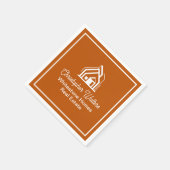 Burnt Orange Real Estate Company Custom Realtor Serviette (Ecke)
