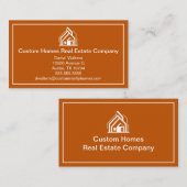 Burnt Orange Real Estate Company House Visitenkarte (Vorne/Hinten)