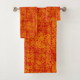 Burnt Orange & Red Watercolor Herbst Abstrakt  Badhandtuch Set