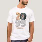 Burnt Orange Retro Big Numbers Class of Foto T-Shirt (Vorderseite)