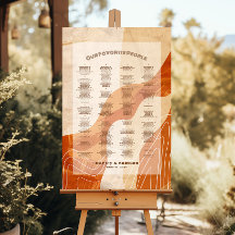 Burnt-Orange-Retro-Hochzeitstabelle