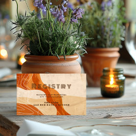 Burnt orange Retro Polterabend Gift Registry Begleitkarte