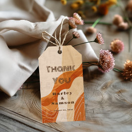 Burnt orange Retro Vielen Dank Geschenkanhänger