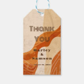 Burnt orange Retro Vielen Dank Geschenkanhänger (Vorderseite)