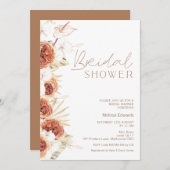 Burnt Orange Rose Boho Floral Brautparty Einladung (Vorne/Hinten)