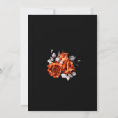 Burnt Orange Rose Floral Black Engagement Party Einladung (Rückseite)