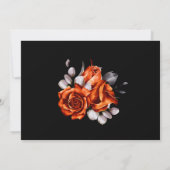 Burnt Orange Rose Floral Black Wedding Save The Date (Rückseite)