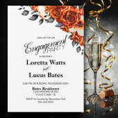 Burnt Orange Rose Floral Engagement Party Einladung