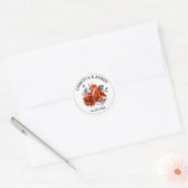 Burnt Orange Rose Floral Wedding Runder Aufkleber (Umschlag)