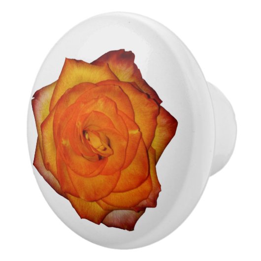 Burnt Orange Rose Keramikknauf (Rechts)