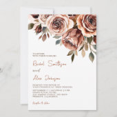 Burnt Orange Rose Rustikale Hochzeit Einladung (Vorderseite)