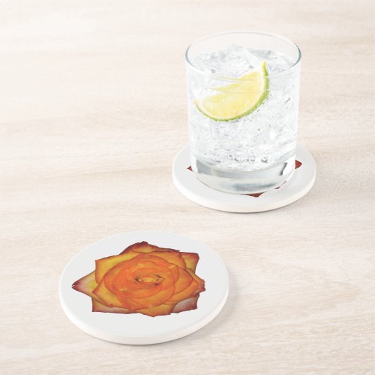 Burnt Orange Rose Sandstone Untersetzer (Seite)