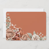 Burnt Orange Rose Terracotta Floral Wedding Foto Save The Date (Rückseite)