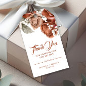 Burnt Orange Rose Terracotta Floral Wedding Geschenkanhänger