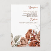 Burnt Orange Rose Terracotta Hochzeit Details Begleitkarte (Vorderseite)