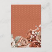 Burnt Orange Rose Terracotta Hochzeit Details Begleitkarte (Rückseite)