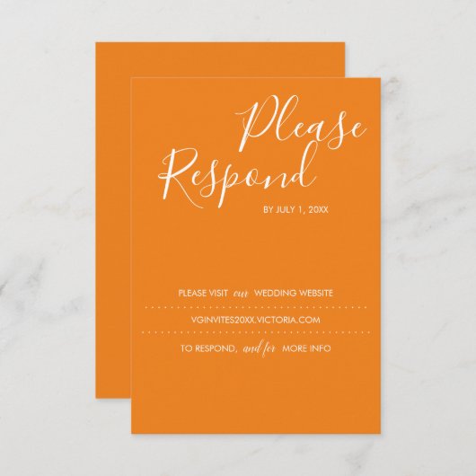 Burnt Orange RSVP Card, Hochzeitswebsite (Vorne/Hinten)