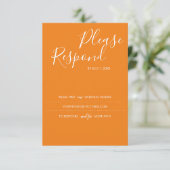 Burnt Orange RSVP Card, Hochzeitswebsite Karte (Stehend Vorderseite)