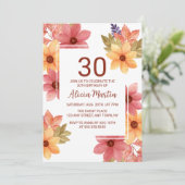 Burnt Orange Russet Herbstliche Blume jedes Alters Einladung (Stehend Vorderseite)