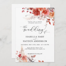 Burnt Orange Rust Boho Terracotta Floral Wedding