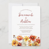 Burnt Orange Rust Hochzeit im Herbst Einladung (Vorderseite)