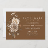 Burnt Orange Rust | Moody Fall Boho Wedding Save The Date (Vorderseite)