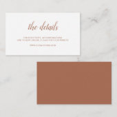 Burnt Orange Rust Terracotta Begleitkarte (Vorne/Hinten)