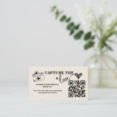 Burnt Orange Rustic Capture Die Liebe QR Hochzeit Begleitkarte (Stehend Vorderseite)