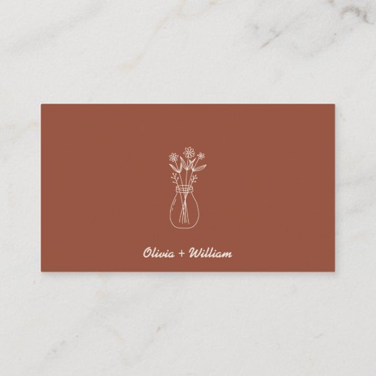 Burnt Orange Rustic Capture Die Liebe QR Hochzeit Begleitkarte (Rückseite)