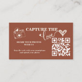 Burnt Orange Rustic Capture Die Liebe QR Hochzeit Begleitkarte (Vorderseite)