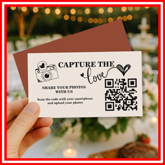 Burnt Orange Rustic Capture Die Liebe QR Hochzeit Begleitkarte