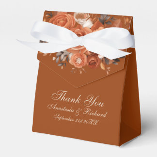 Burnt Orange Rustic Danke Hochzeit Geschenkschachtel