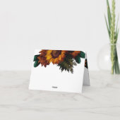 Burnt Orange Rustic Floral Wedding Danke Karte (Rückseite)