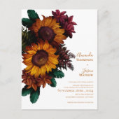 Burnt Orange Rustic Floral Wedding Einladung Postkarte (Vorderseite)