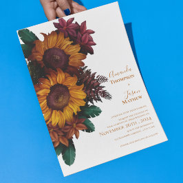 Burnt Orange Rustic Floral Wedding Einladung Postkarte