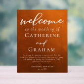 Burnt Orange Rustikale Herbsthochzeit Willkommen Acrylschild (Neutral)