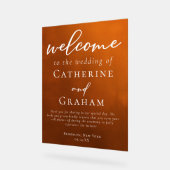 Burnt Orange Rustikale Herbsthochzeit Willkommen Acrylschild (Winkel)