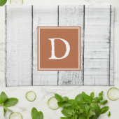 Burnt Orange Rustikale Monogramm Handtuch (Gefaltet)