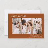 Burnt Orange Save the Date 4 Foto Einfach (Vorderseite)