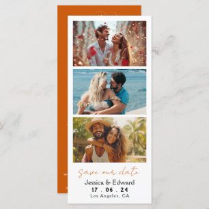 Burnt Orange-Save the Date Foto-Stand Qr-Code