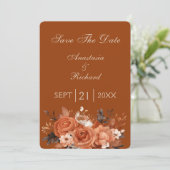 Burnt Orange Save the Date Wedding (Stehend Vorderseite)