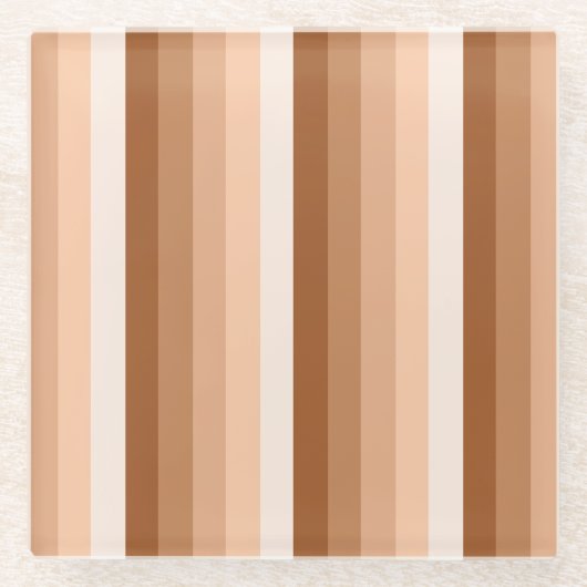 Burnt-Orange-Schattenstreifen Glasuntersetzer (Vorderseite)