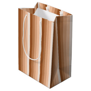 Burnt-Orange-Schattenstreifen Mittlere Geschenktüte